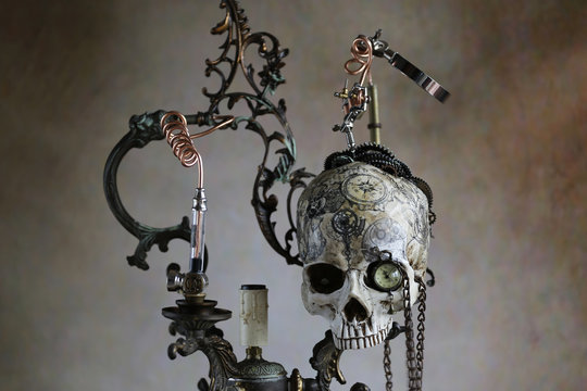 Steampunk teschio tatoo