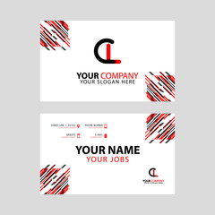 the CL logo letter with box decoration on the edge, and a bonus business card with a modern and horizontal layout.