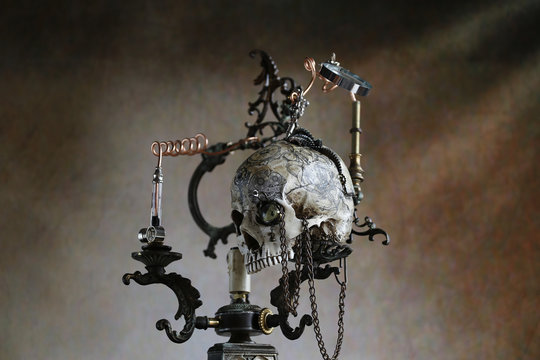 Steampunk teschio tatoo