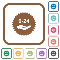 Obraz premium 24 hours service sticker simple icons