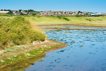 Landscapes in Tide Mills, Seaford, view of Bishopstone, selective focus