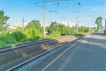 Fototapeta premium Empty railway platform.