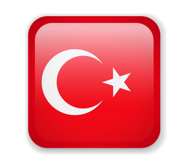 Turkey Flag. Bright Square Icon on a white background