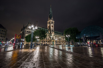 Hamburg city hall - Rathaus, Germany. Night, long exposure.