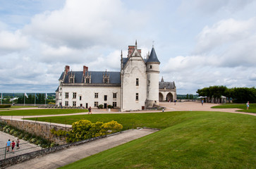 Fototapeta na wymiar Chateau d'Amboise, one of the famous castles of Loire Valley, France. Amobise Castle once was a royal residence; today it is a popular tourist attraction