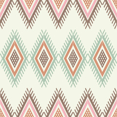 Ethnic boho seamless pattern. Traditional ornament. Geometric background. Tribal pattern. Folk motif. Textile rapport.