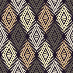 Ethnic boho seamless pattern. Traditional ornament. Geometric background. Tribal pattern. Folk motif. Textile rapport.