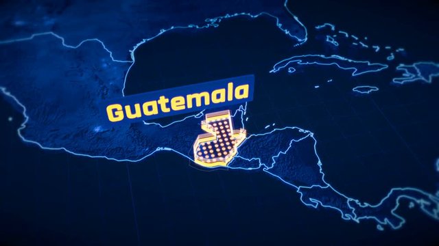 Guatemala country border 3D visualization, modern map outline, travel