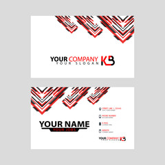 The new simple business card is red black with the KB logo Letter bonus and horizontal modern clean template vector design.