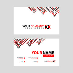 The new simple business card is red black with the KK logo Letter bonus and horizontal modern clean template vector design.