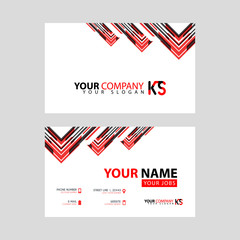 The new simple business card is red black with the KS logo Letter bonus and horizontal modern clean template vector design.