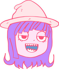 Warm colors Witch's face
