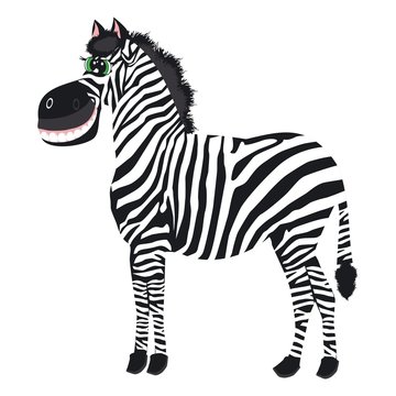 Vector cartoon zebra