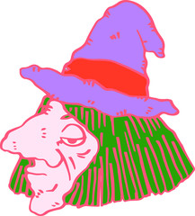 Warm colors Witch's face