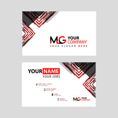 Fototapeta premium the MG logo letter with box decoration on the edge, and a bonus business card with a modern and horizontal layout.