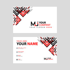 the MI logo letter with box decoration on the edge, and a bonus business card with a modern and horizontal layout.