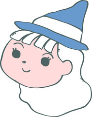 Colorful Witch's face