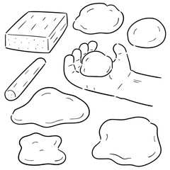 vector set of clay for kid