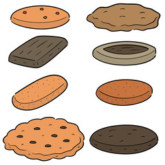 vector set of cookies and biscuits