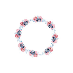 Watercolor figs flower compositions