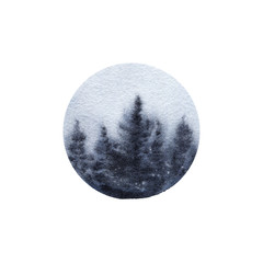 Watercolor sea, nature, sky illustration