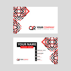 Obraz premium Letter OR logo in black which is included in a name card or simple business card with a horizontal template.