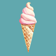 watercolor icecream illustration