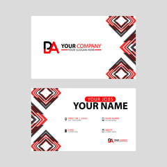 Modern business card templates, with PA logo Letter and horizontal design and red and black colors.