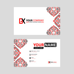 Obraz premium Modern business card templates, with PX logo Letter and horizontal design and red and black colors.