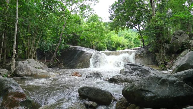 Scenic view of mountains viewpoint at Nam Tok 9 Chan, Nine waterfalls, Khao Jones, kao Nine Jones Waterfall At Suan Phueng, Ratchaburi, Thailand.