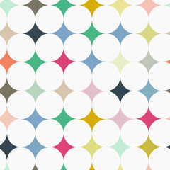 Abstract vector seamless retro tile pattern with geometric rouns colourful texture for wrapping, craft, textile