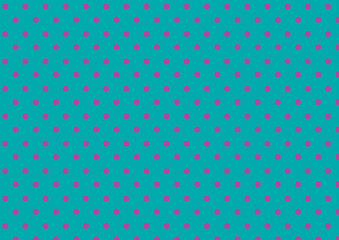 Pink dots on blue background