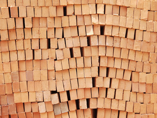 stack of orange brick background