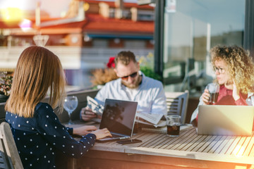 Workteam on terrace