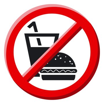 No food, no drinks sign vector illustration