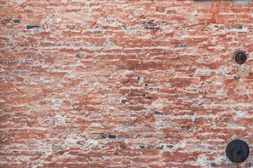 Fototapeta premium Old worn broken brick wall texture background