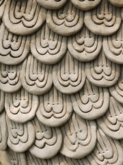 Flake of naga statue in temple. Chiang rai, Thailand