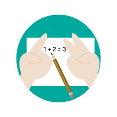 Calculating Math School Cartoon Graphic Illustration Design