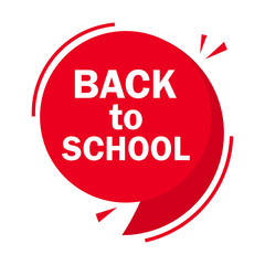 Red banner for First day of school. Vector illustration
