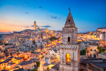 Matera, Italy. Cityscape image of medieval city of Matera, Italy during beautiful sunrise.