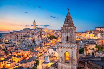 Poster Matera, Italy. Cityscape image of medieval city of Matera, Italy during beautiful sunrise. © rudi1976