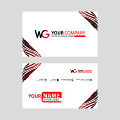 the WG logo letter with box decoration on the edge, and a bonus business card with a modern and horizontal layout.