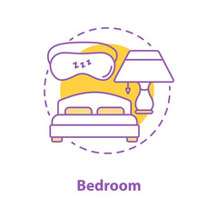 Bedroom interior concept icon