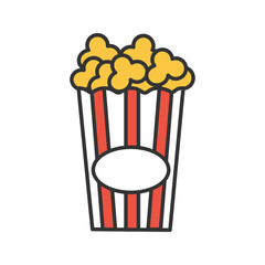Paper glass with popcorn color icon