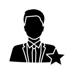 Actor or TV presenter glyph icon
