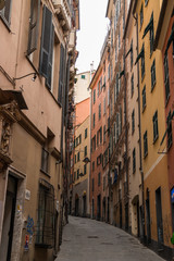 Fototapeta na wymiar Scroci del centro storico e dei carrugi di Genova, Liguria, Italia