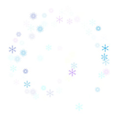 Falling down snow confetti, snowflake vector border. Festive winter, Christmas, New Year sale background. Cold weather, winter storm, scatter texture. Hipster snowfall falling snowflakes cool confetti