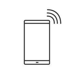 Calling or vibrating smartphone linear icon