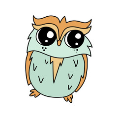 Coloured owl line icon