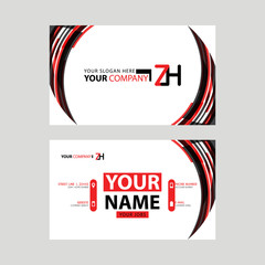 Modern business card templates, with ZH logo Letter and horizontal design and red and black colors.